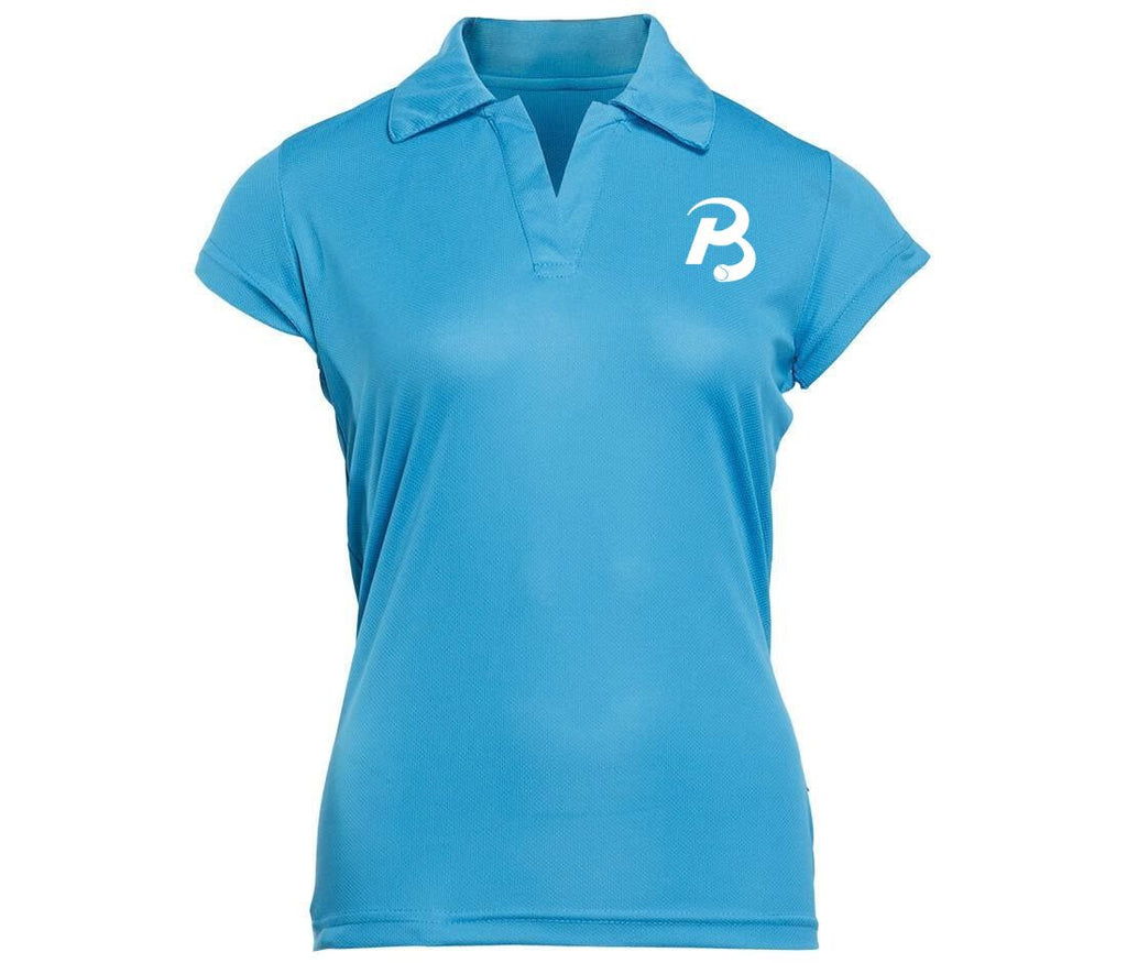 Blauw polo vrouw voorkant