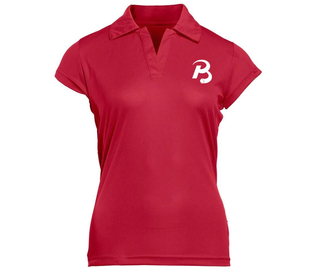 Rood polo vrouw voorkant